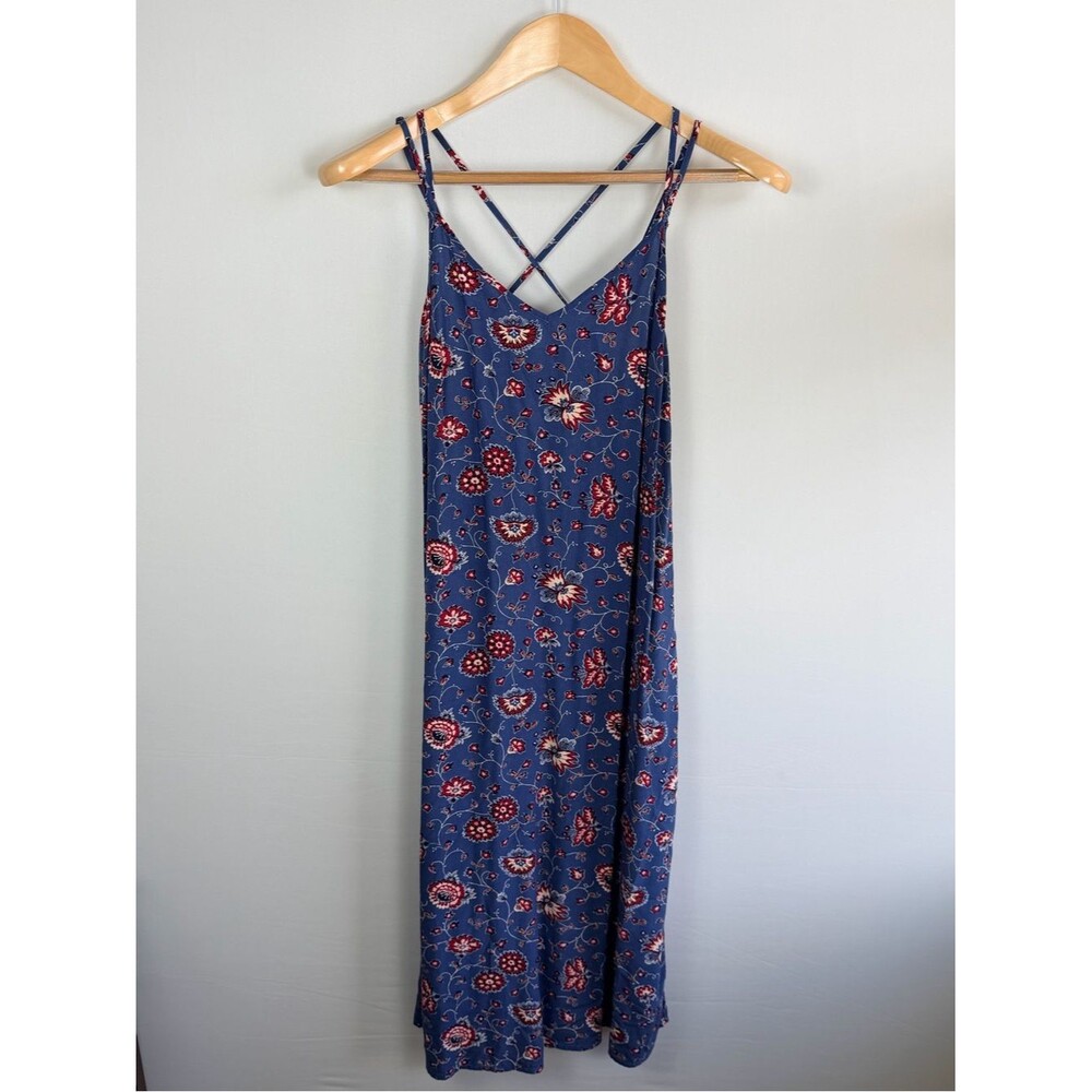 Gap Blue Floral Strappy Midi Dress XS Boho Slip Dress